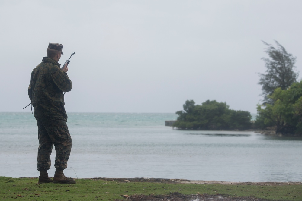 Marines with the 31st MEU survey Saipan in anticipation of Typhoon Mangkhut