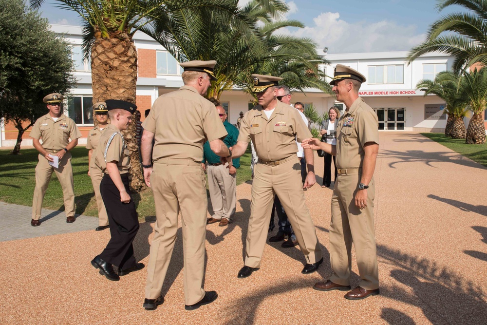 Adm. James G. Foggo visits Naples Middle High School