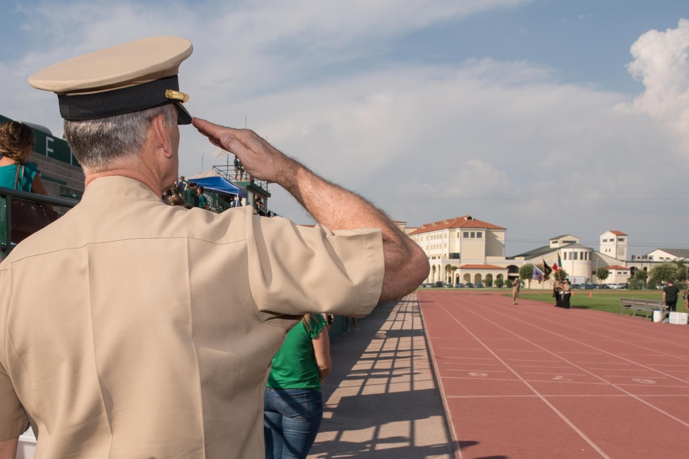 Rear Adm. Rick Williamson visits Naples Middle High School