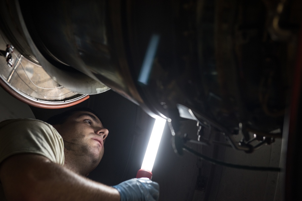 193rd SOMXG conducts maintenance on EC-130J Super J aircraft.