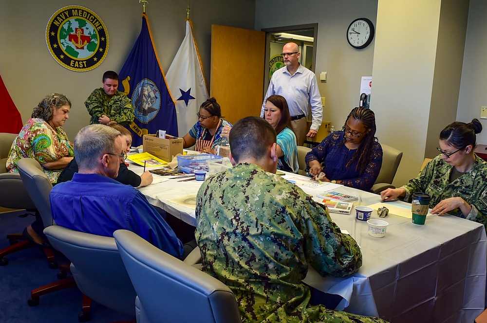 Navy Medicine East hosted an Art Therapy session to help defend against depression and suicidal ideation as part of Suicide Prevention Month