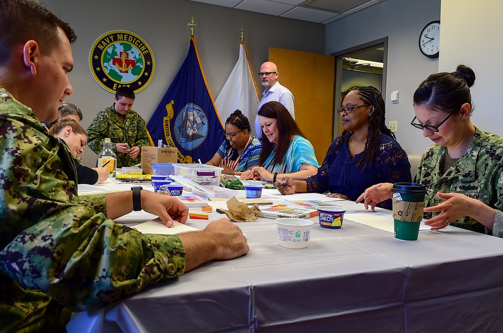 Navy Medicine East hosted an Art Therapy session to help defend against depression and suicidal ideation as part of Suicide Prevention Month