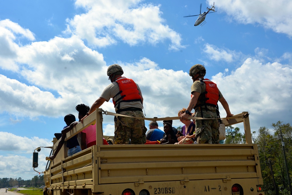 N.C. Guard Soldiers shuttle civilians across flooded waters during Hurricane Florence