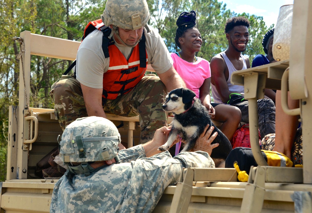 N.C. Guard Soldiers shuttle civilians across flooded waters during Hurricane Florence