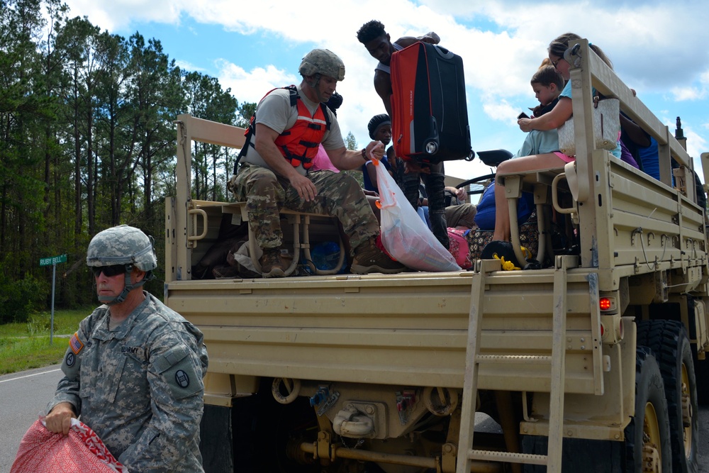 N.C. Guard Soldiers shuttle civilians across flooded waters during Hurricane Florence