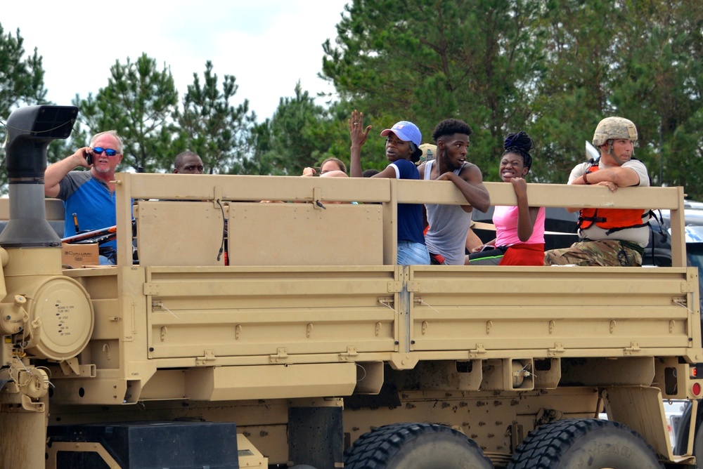 N.C. Guard Soldiers shuttle civilians across flooded waters during Hurricane Florence