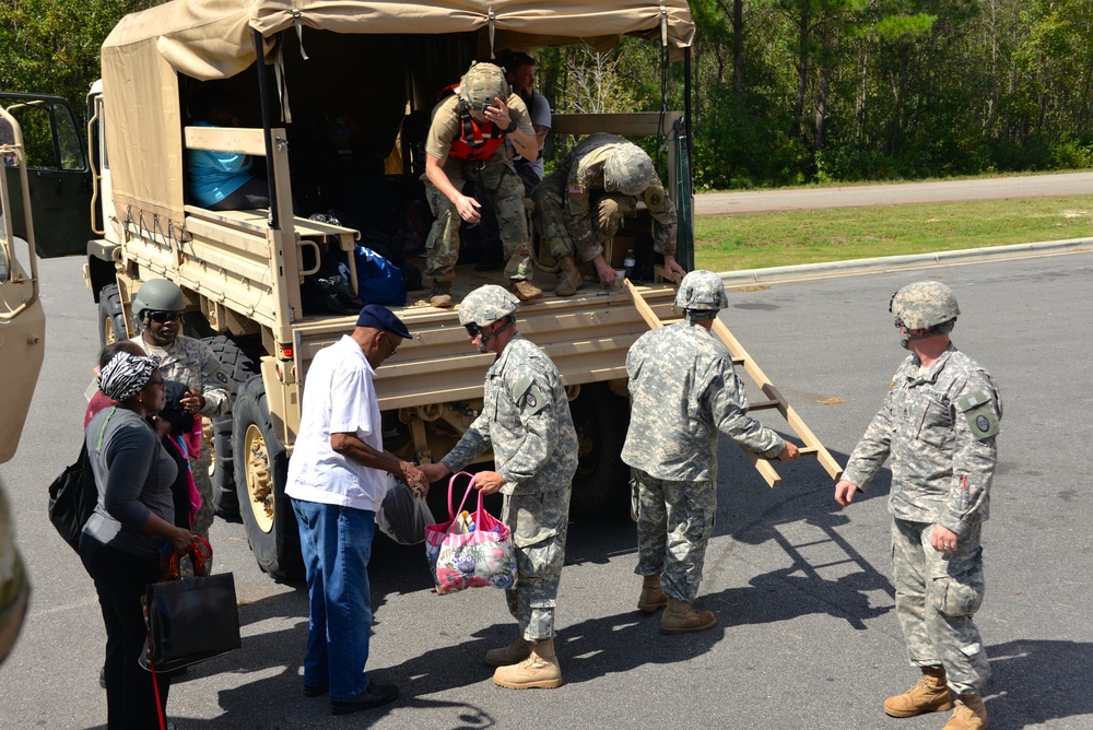 North Carolina National Guard Soldiers prepare for support operations for hurricane Florence in Youngsville NC.