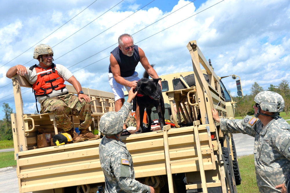 North Carolina National Guard Soldiers prepare for support operations for hurricane Florence in Youngsville NC.