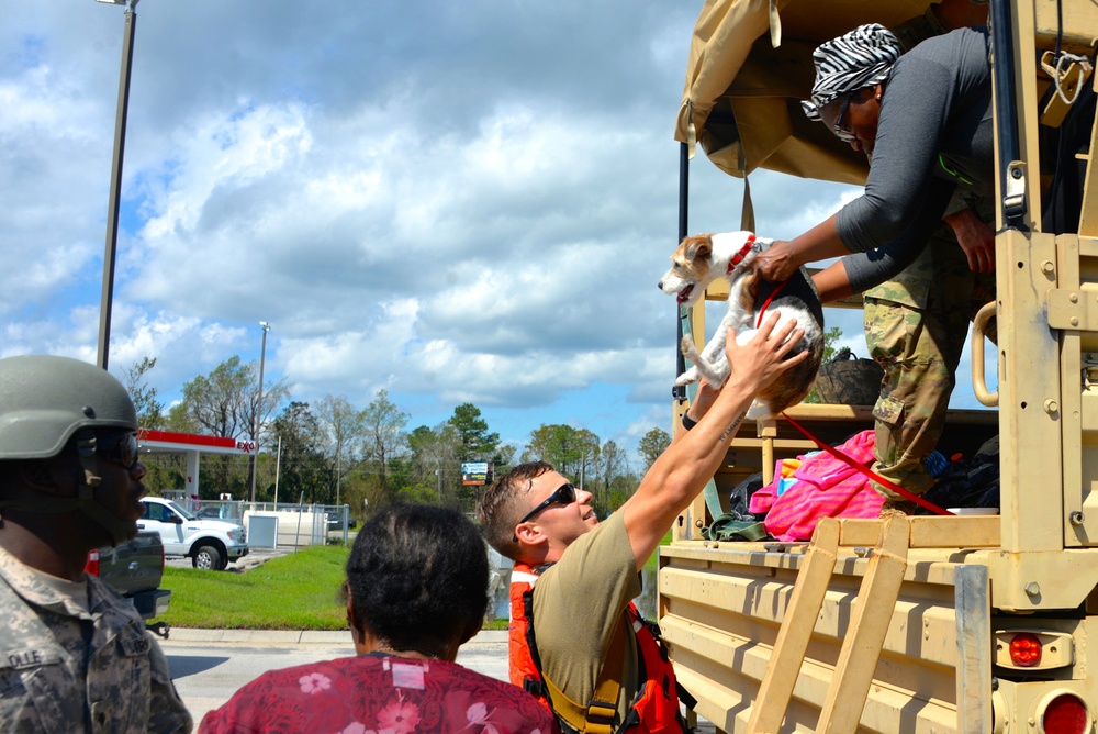 North Carolina National Guard Soldiers prepare for support operations for hurricane Florence in Youngsville NC.