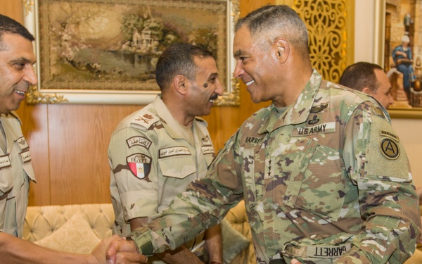 Lt. Gen. Michael X. Garrett, U.S. Army Central commander, visits with U.S. and Egyptian military in Egypt