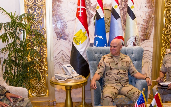 Lt. Gen. Michael X. Garrett, U.S. Army Central commander, visits with Egyptian and American forces in Egypt