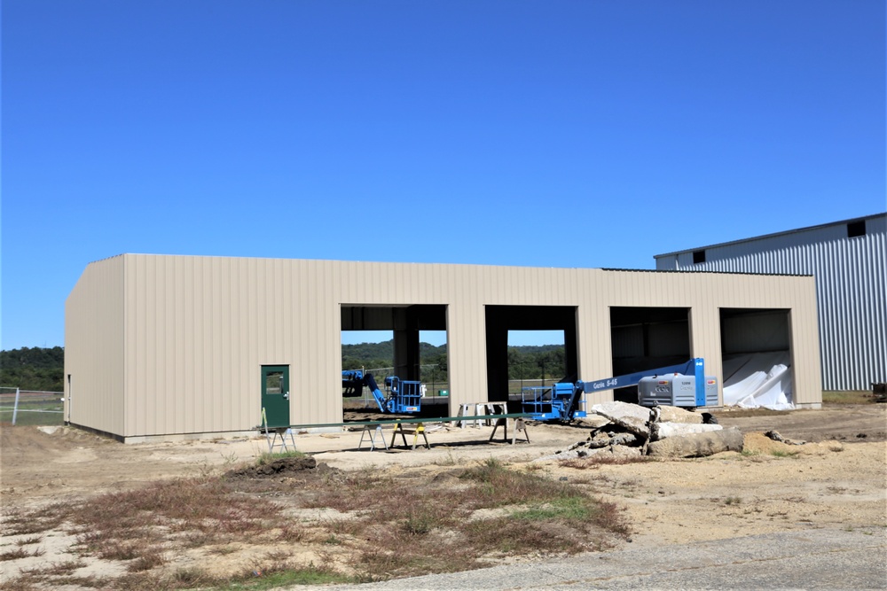 New storage building under construction at Sparta-Fort McCoy Airport