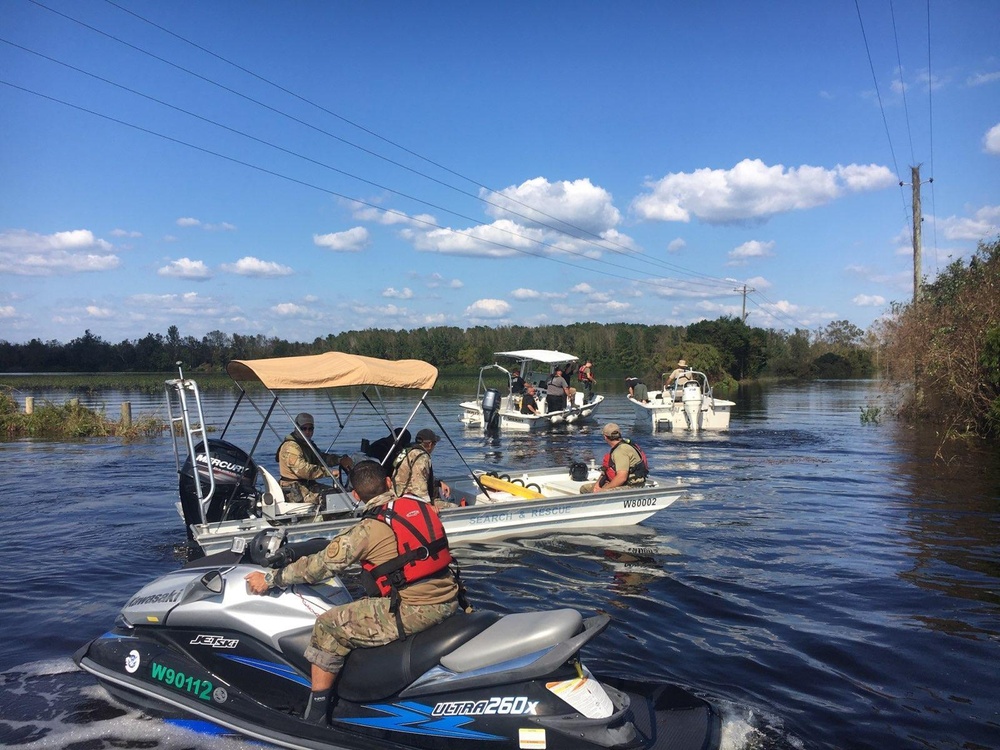 CBP BORSTAR Marine Units along with others on Hurricane Florence search and rescue mission