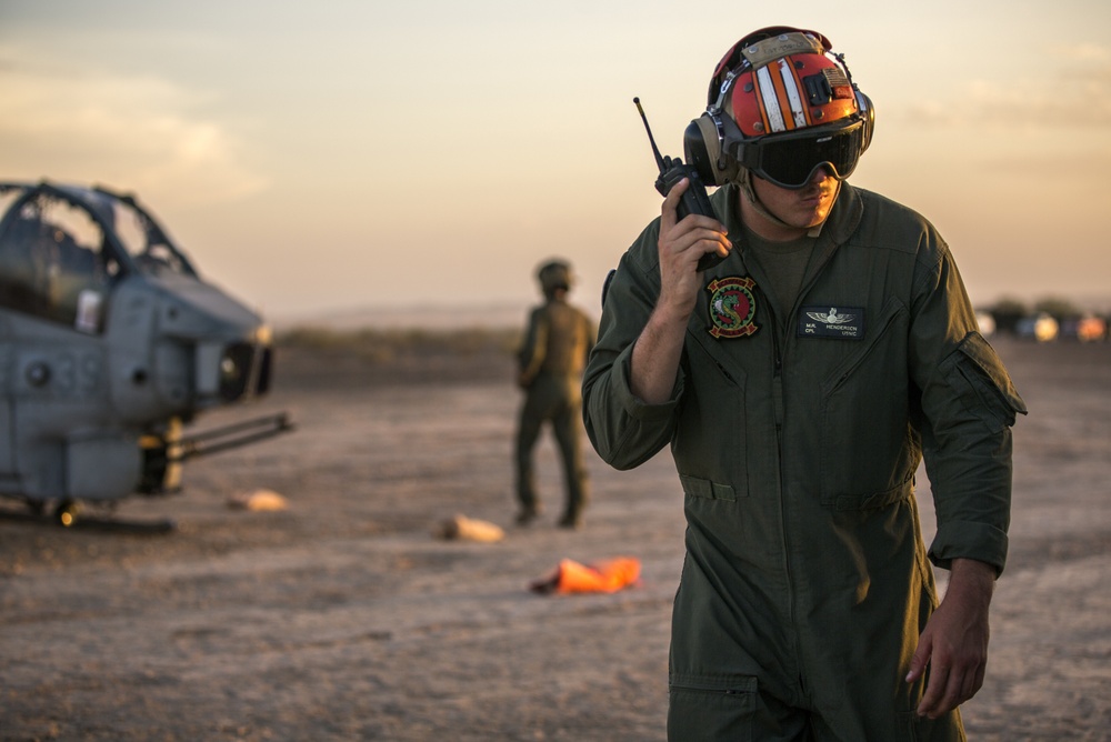 U.S. Marines Conduct Ordnance Loading &amp; Refueling Drills with AH-1 Helicopters