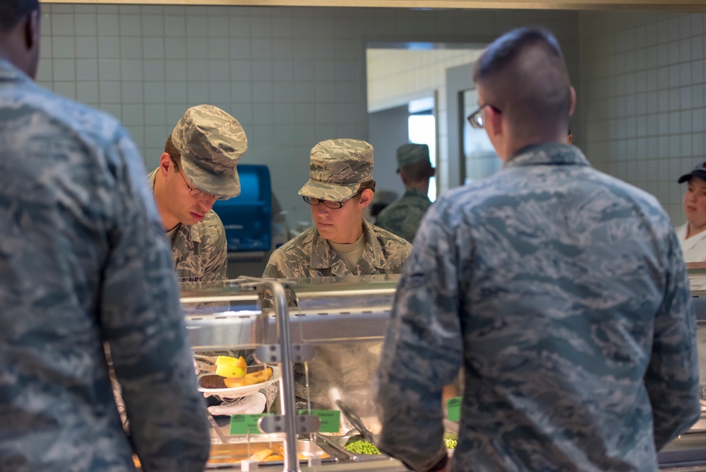 115th FSS Airmen serve food at Ramstein Air Base