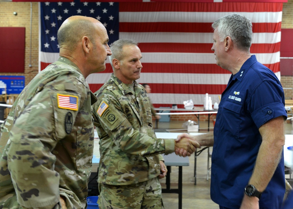 Coast Guard Adm. meets with crews and interagency partners responding to Hurricane Florence