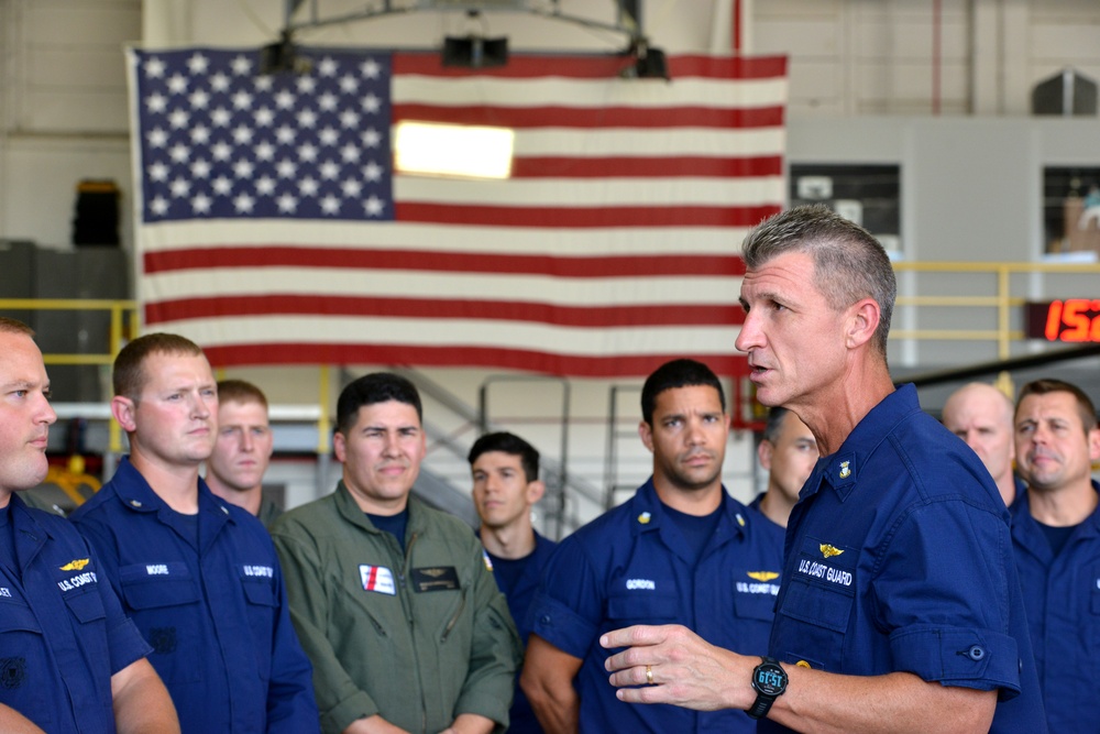 Coast Guard Adm. meets with crews and interagency partners responding to Hurricane Florence