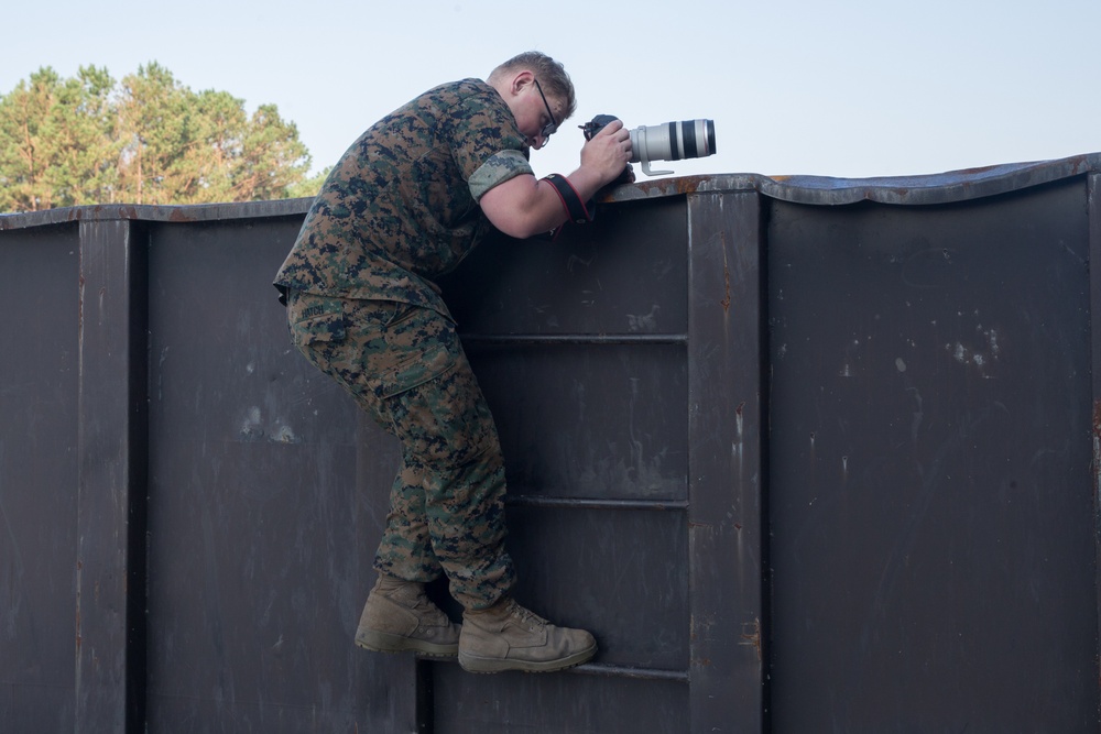 U.S. Marines clean commissary following Hurricane Florence