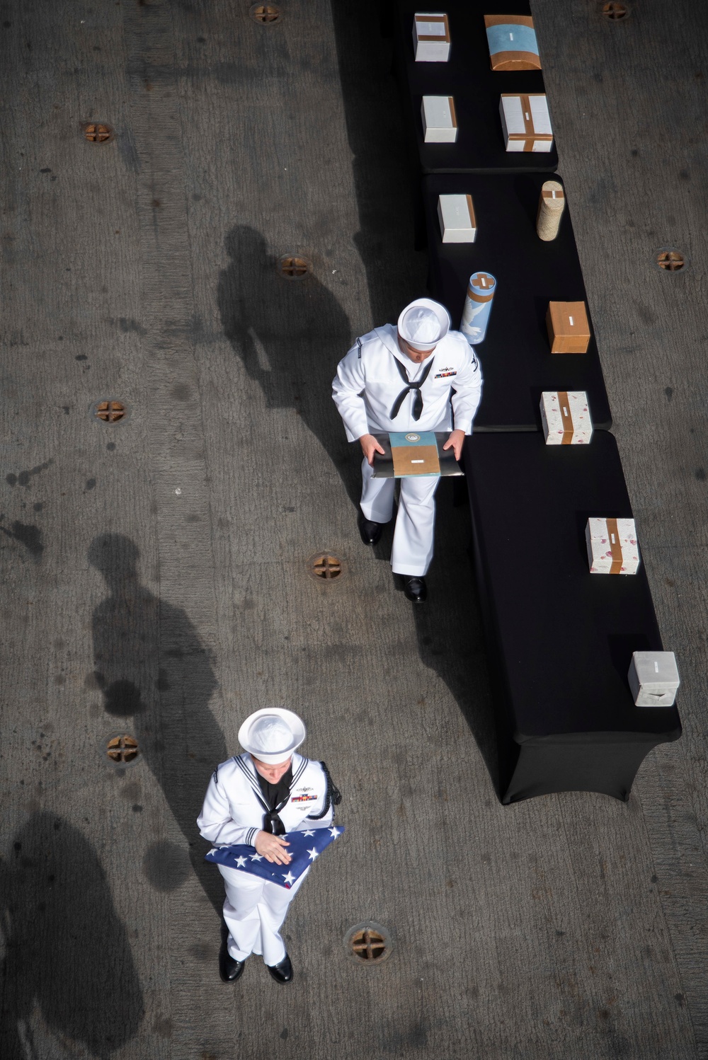 USS Bonhomme Richard (LHD 6) holds a burial at sea ceremony