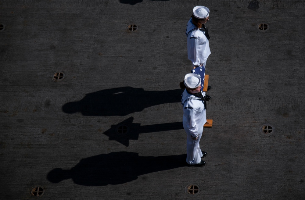 USS Bonhomme Richard (LHD 6) holds a burial at sea ceremony