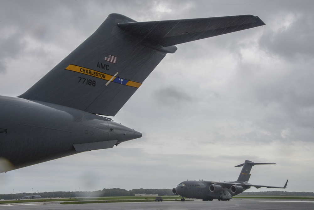 JB Charleston C-17s weather Hurricane Florence at Dover AFB