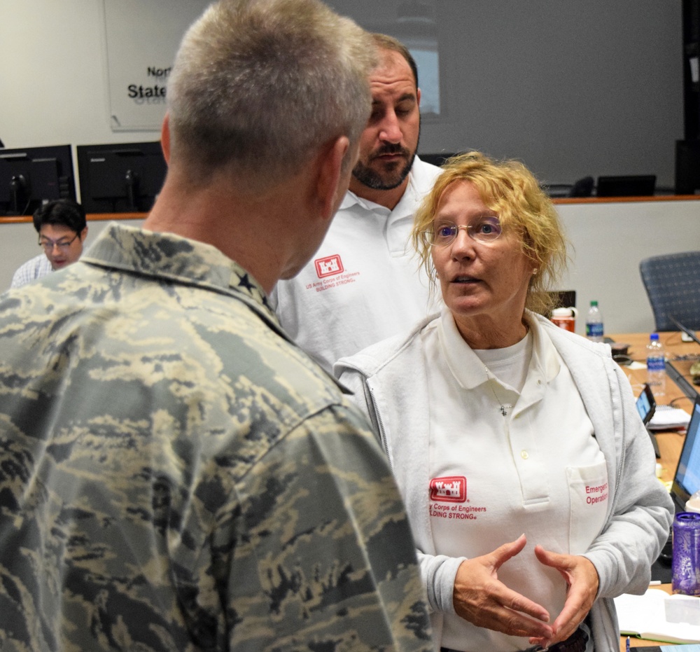 NORTHCOM commander receives an update from Corps’ temporary emergency power team