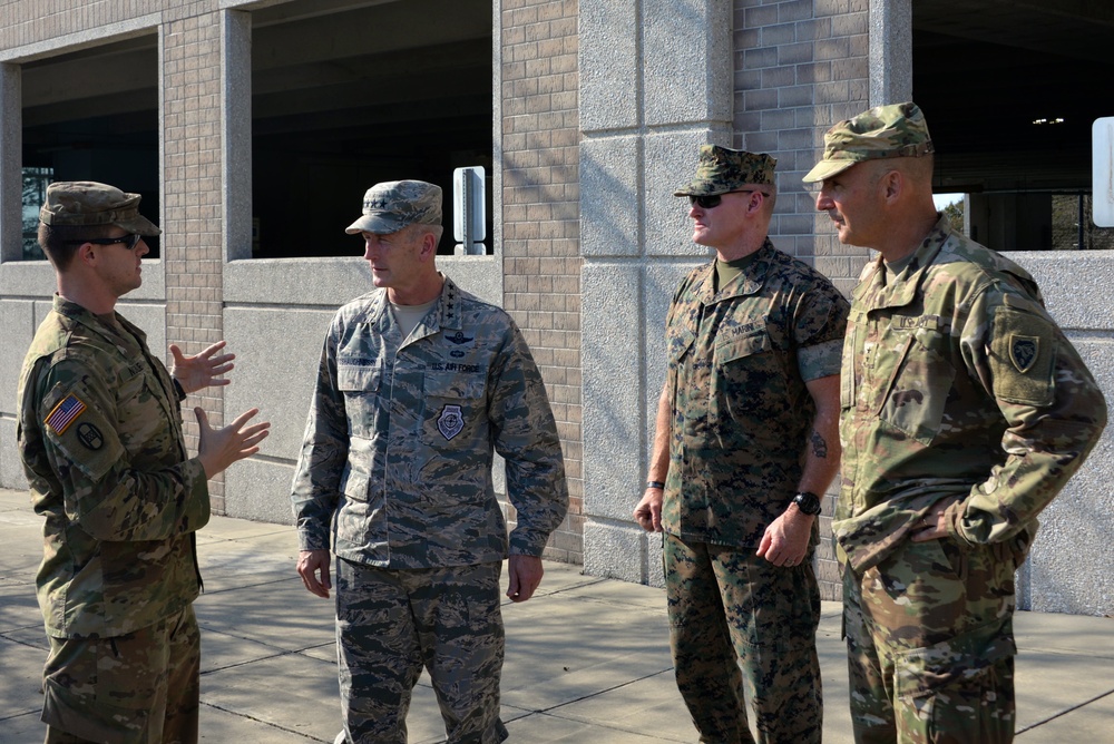 Senior leaders visit personnel on duty in the aftermath of Hurricane Florence