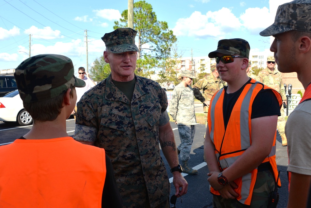 Senior leaders visit personnel on duty in the aftermath of Hurricane Florence