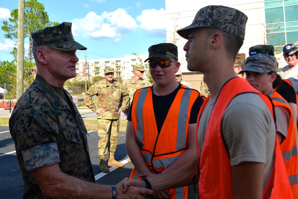 Senior leaders visit personnel on duty in the aftermath of Hurricane Florence