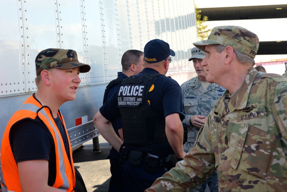 Senior leaders visit personnel on duty in the aftermath of Hurricane Florence