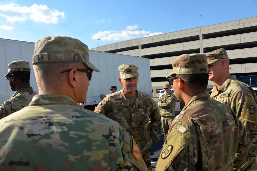Senior leaders visit personnel on duty in the aftermath of Hurricane Florence