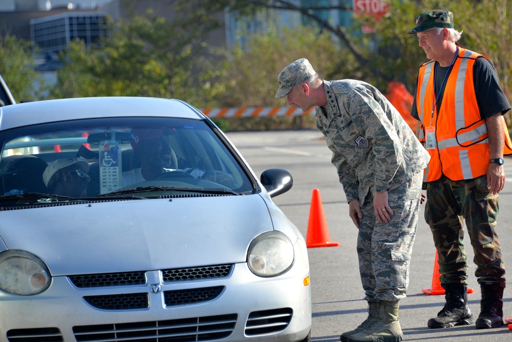 Senior leaders visit personnel on duty in the aftermath of Hurricane Florence