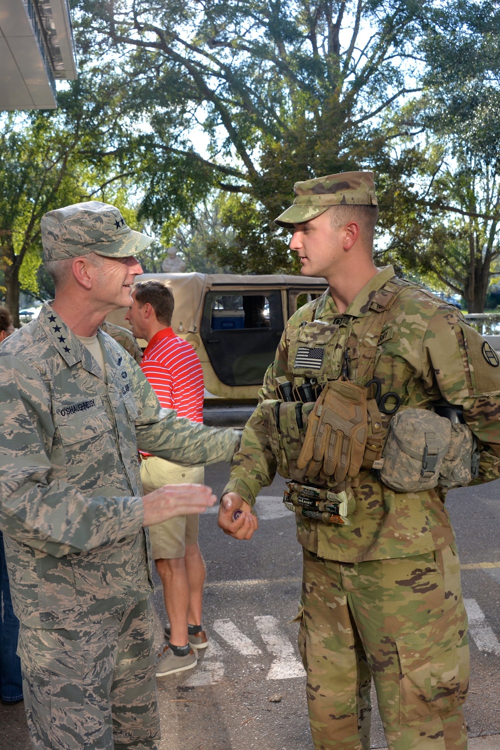 Senior leaders visit personnel on duty in the aftermath of Hurricane Florence