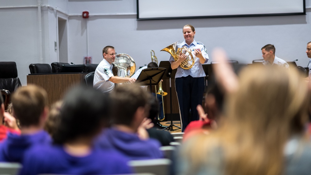 Air Force Band conducts music workshop for Bossier Parish students