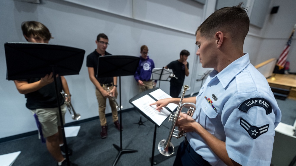 Air Force Band conducts music workshop for Bossier Parish students