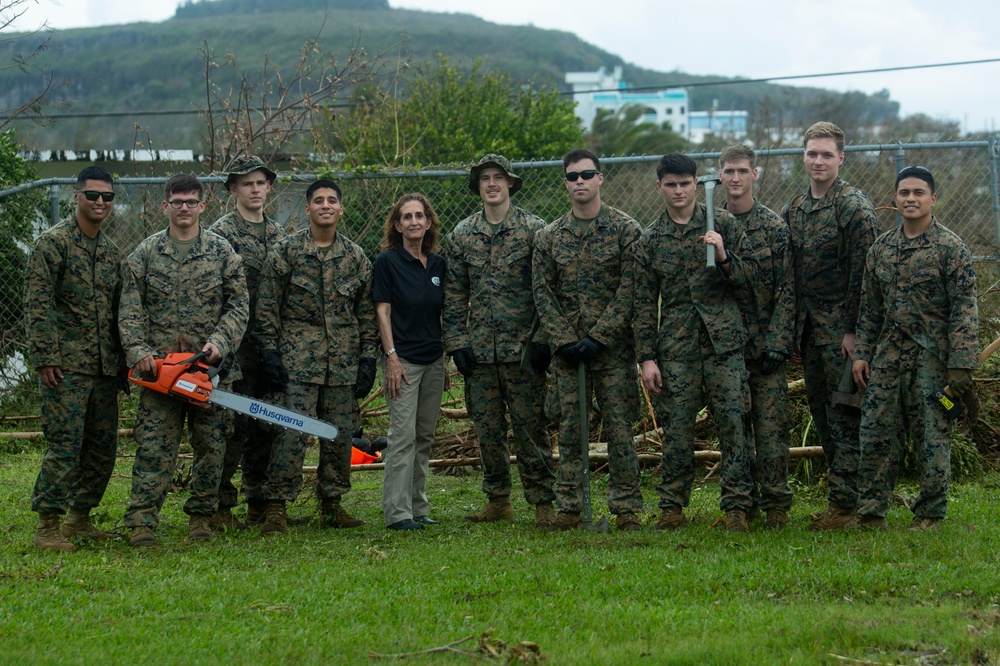 31st MEU Marines and Sailors clear the way after Typhoon Mangkhut in Rota, CNMI