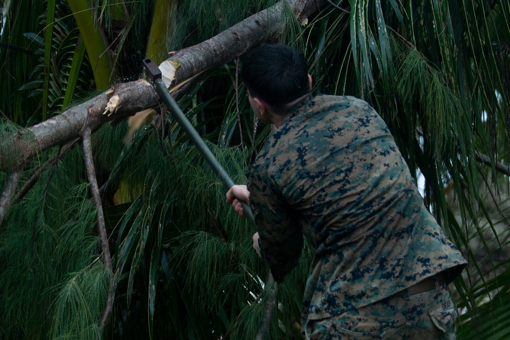 31st MEU Marines and Sailors clear the way after Typhoon Mangkhut in Rota, CNMI