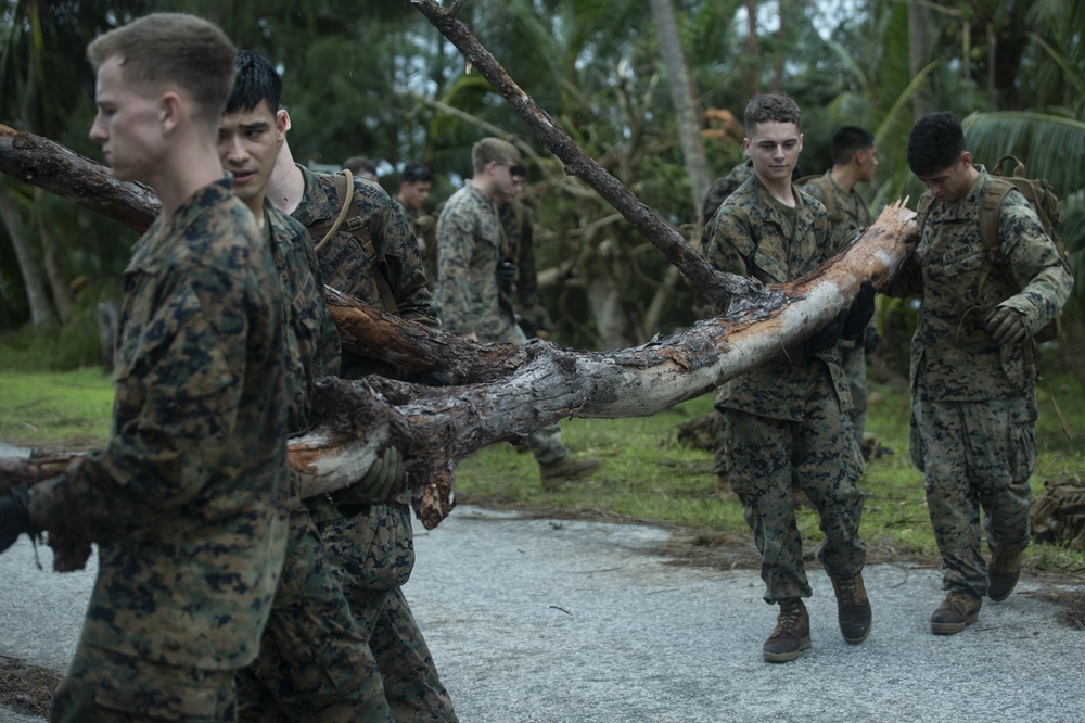 31st MEU Marines and Sailors clear the way after Typhoon Mangkhut in Rota, CNMI