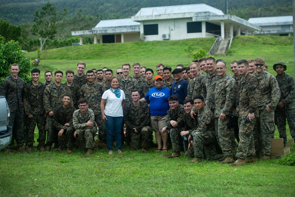 31st MEU Marines and Sailors clear the way after Typhoon Mangkhut in Rota, CNMI