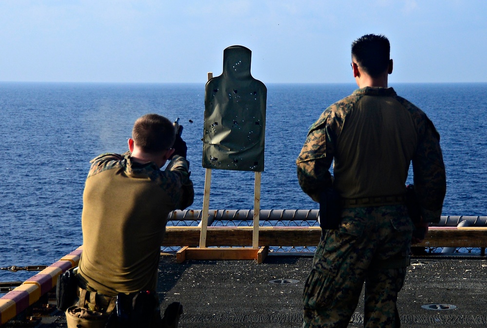 USS Wasp Small Arms Training