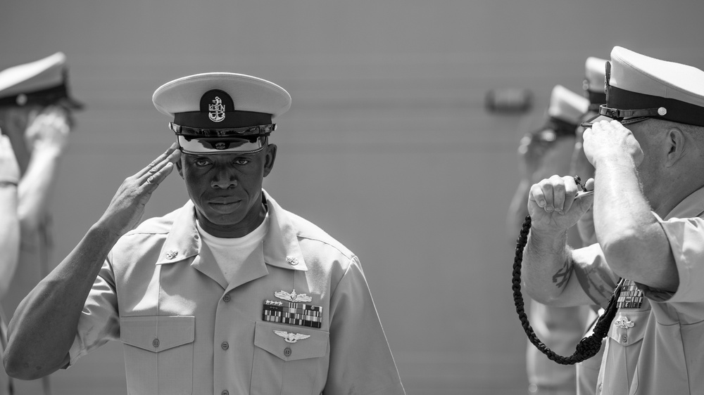 USS Jason Dunham (DDG 109) Sailor is frocked to Chief