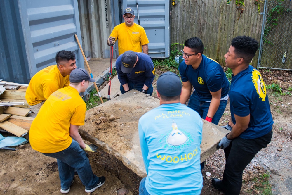 Sailors Assist with Habitat for Humanity Build