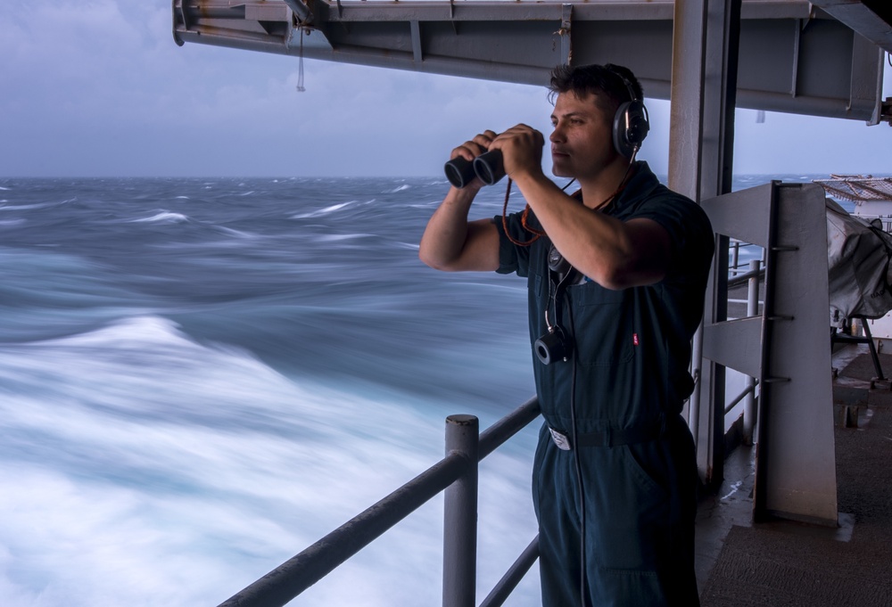 Sailor Stands Lookout Watch