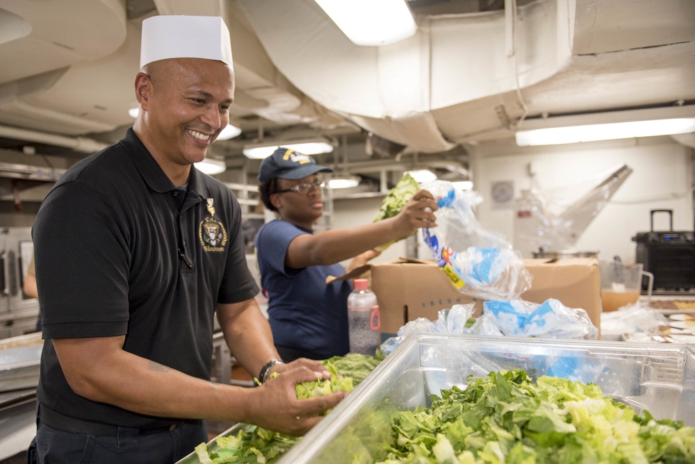 Sailors Prepare Birthday Meals