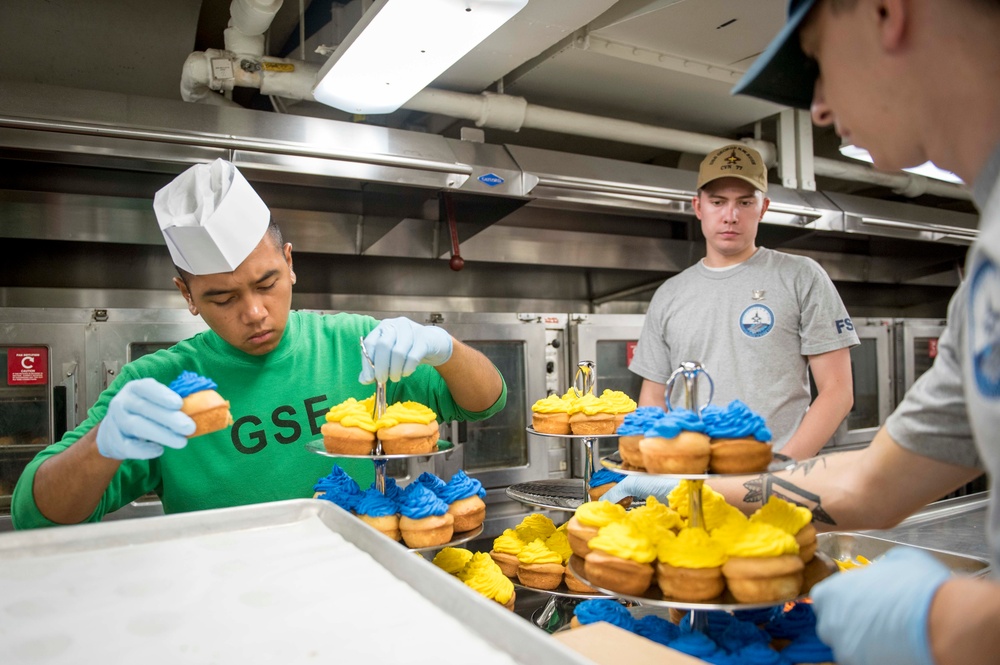 Sailors Prepare Birthday Meals