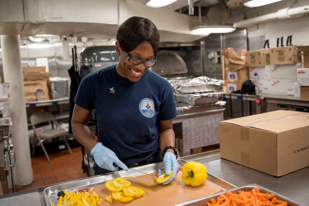 Sailors Prepare Birthday Meals