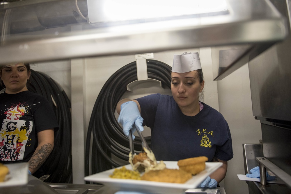 Sailors Prepare Birthday Meals