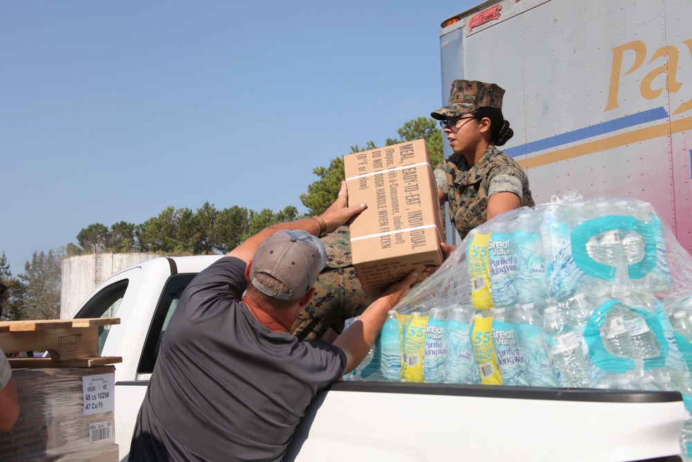 Cherry Point Marines provide relief for Hurricane Florence Survivors