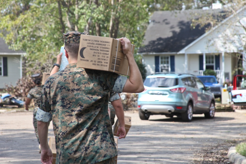 Cherry Point Marines provide relief for Hurricane Florence Survivors