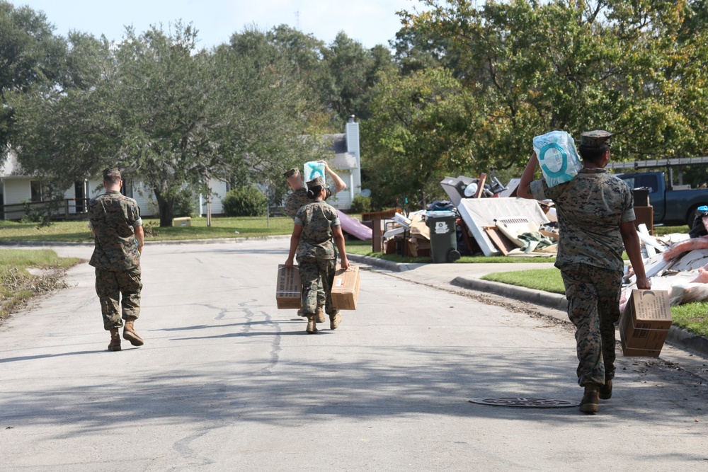 Cherry Point Marines provide relief for Hurricane Florence Survivors